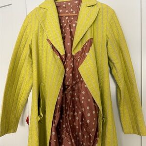 Marni Yellow Textured Trench Coat